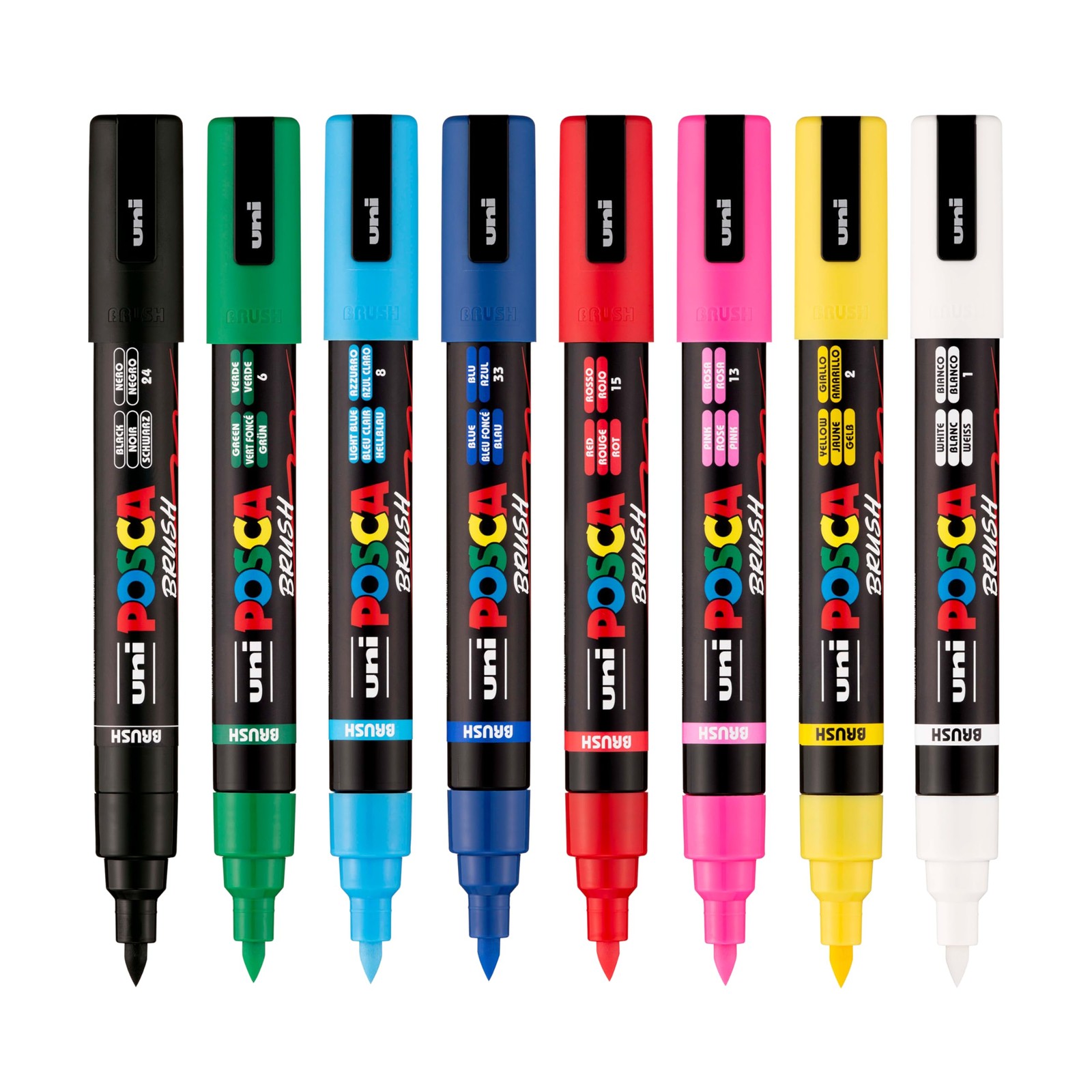 PC-5BR Water-Based Paint Markers Reversible Brush Tip 1.0-4.0mm Assorted Colo...