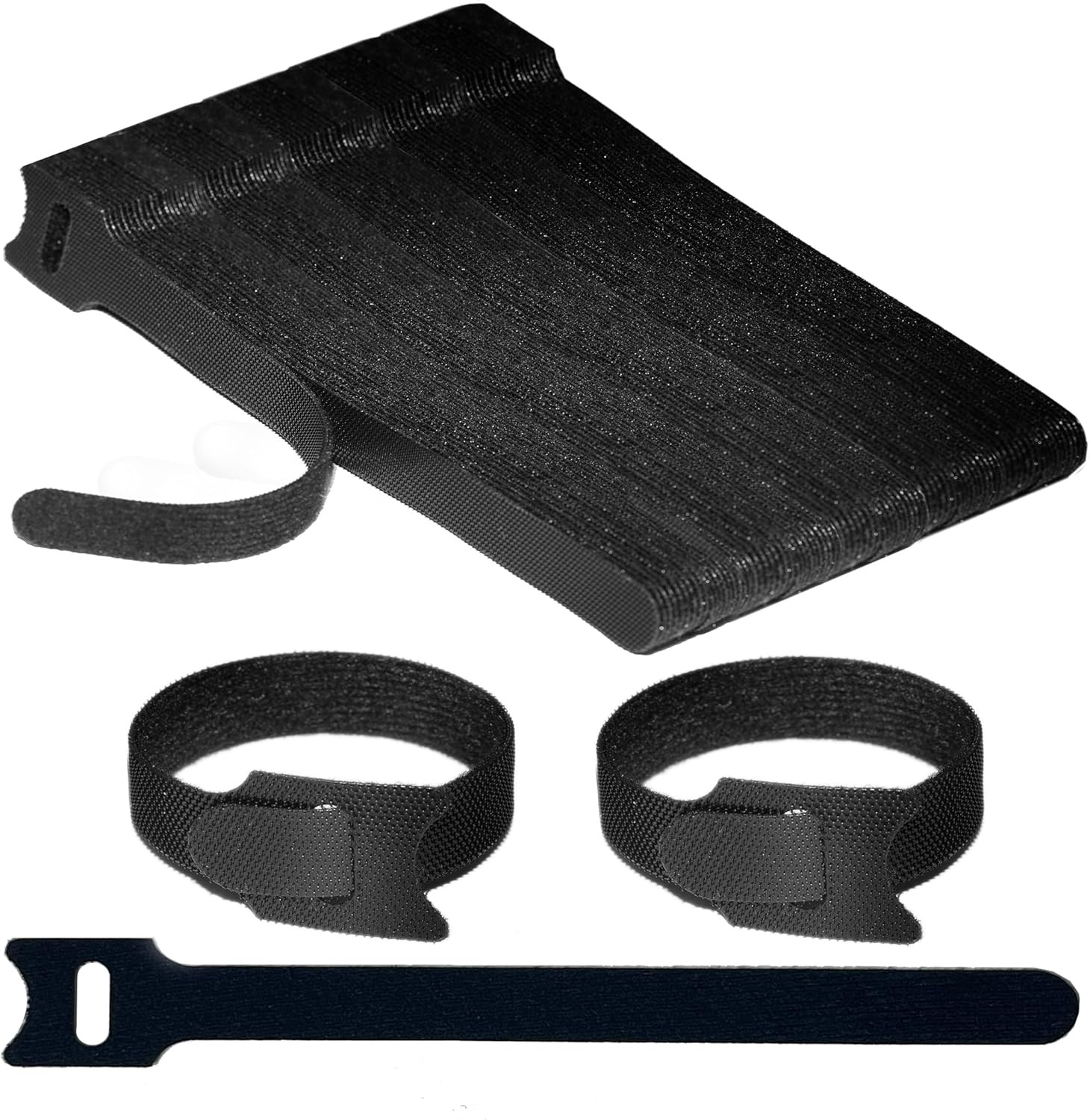 130 PCS 6 Inch Reusable Cable Ties Adjustable Cord Straps, Hook & Loop Wire Orga