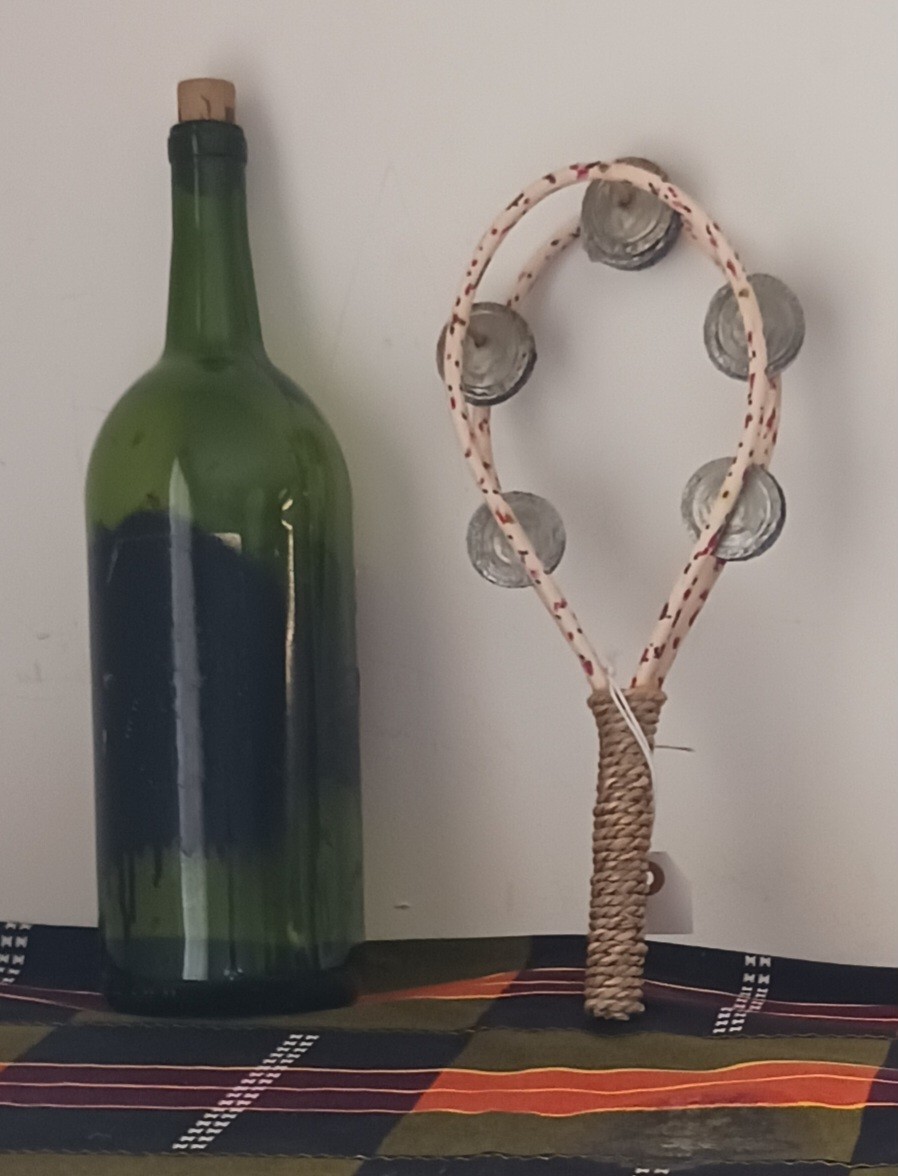 African-style reed-based disc rattle (sistrum)