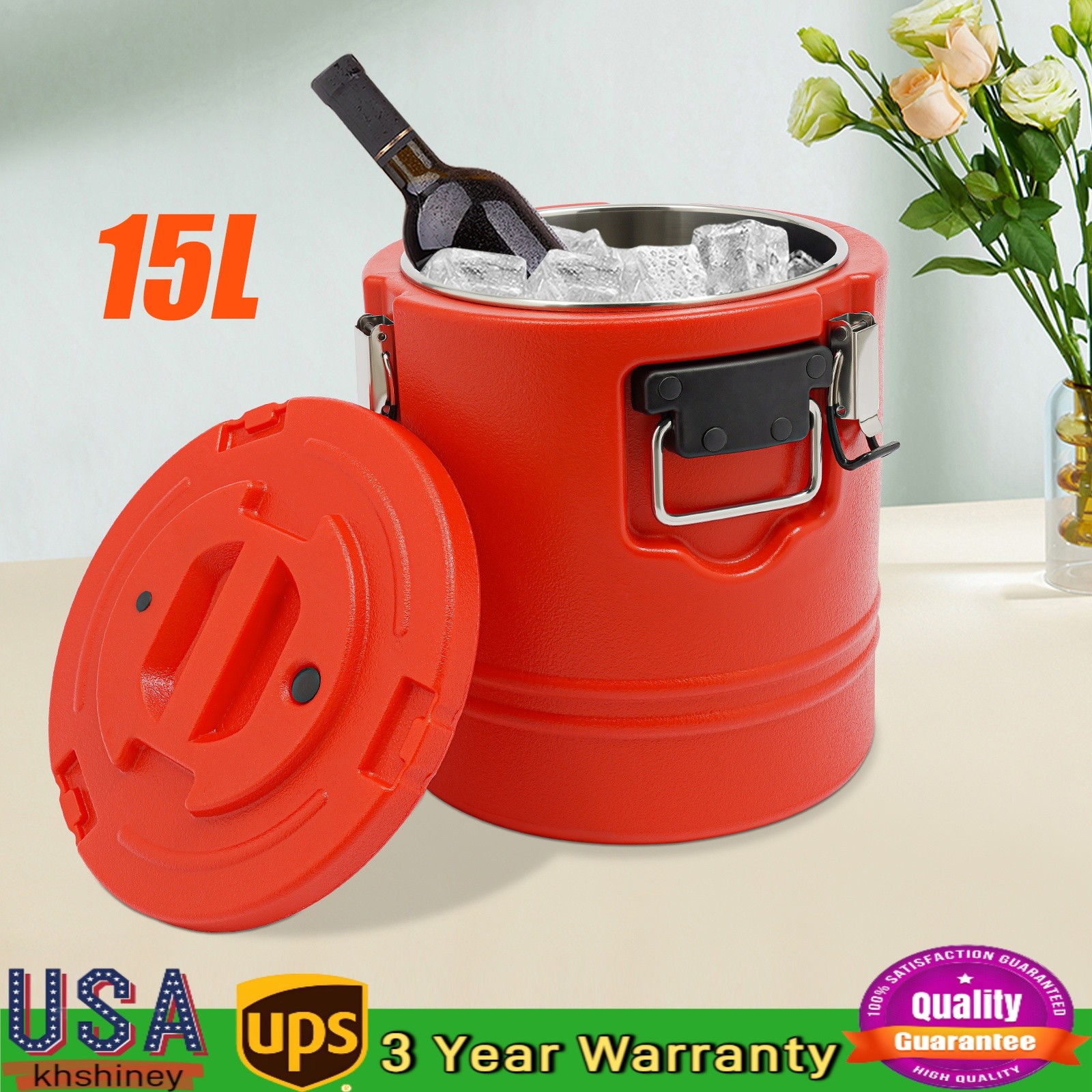 Red 13.62 QT Insulated Soup Container with Lid – Durable & Stylish Design