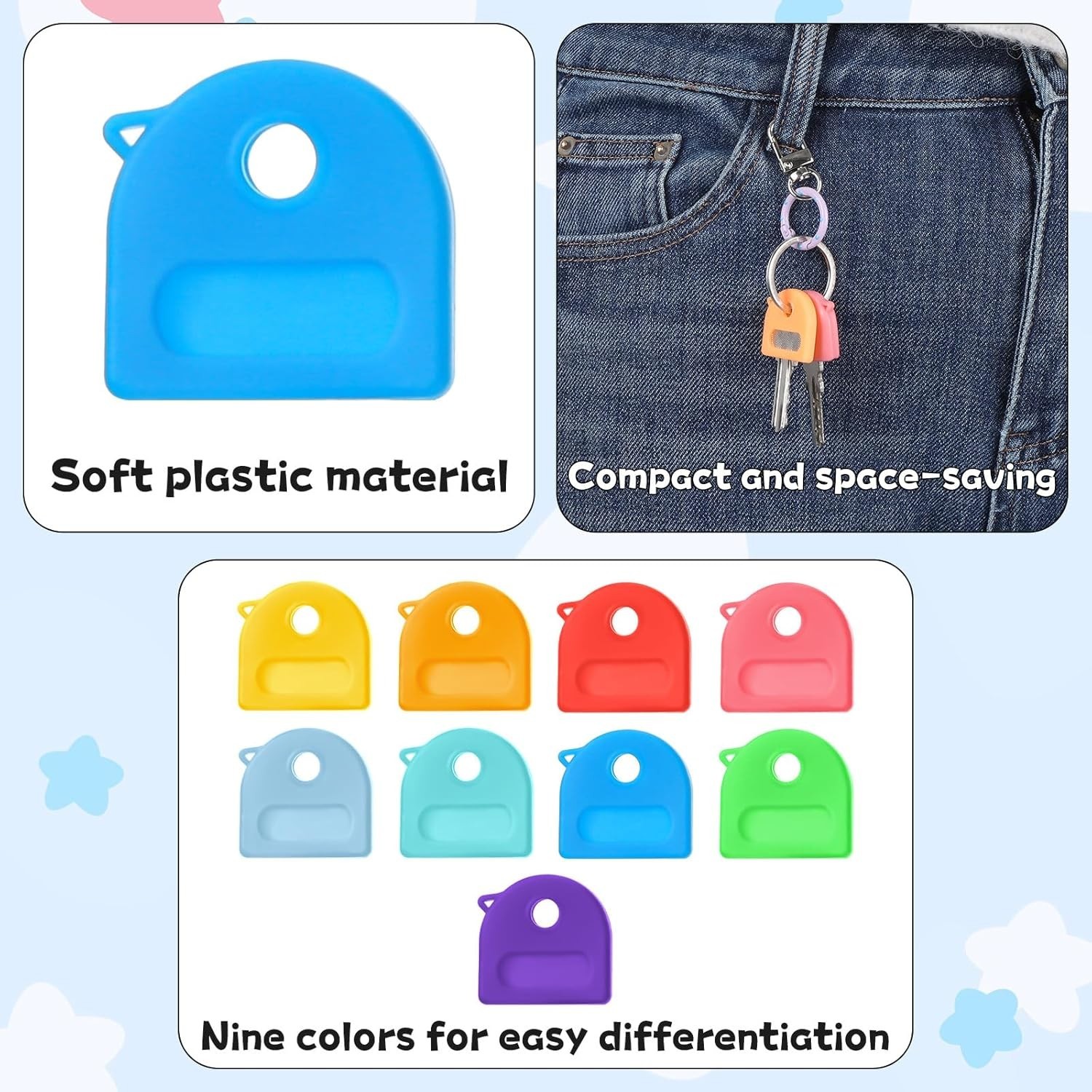 Key Covers Caps, 27 PCS Key Identifiers with Labels, Keys Identifier Caps for Ho