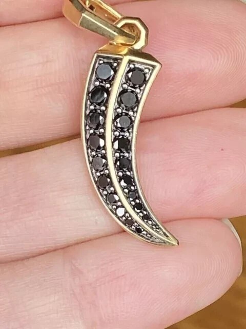 4Ct Round Cut Beauty Pendant Lab Created  14K Yellow Gold Plated Black Diamond
