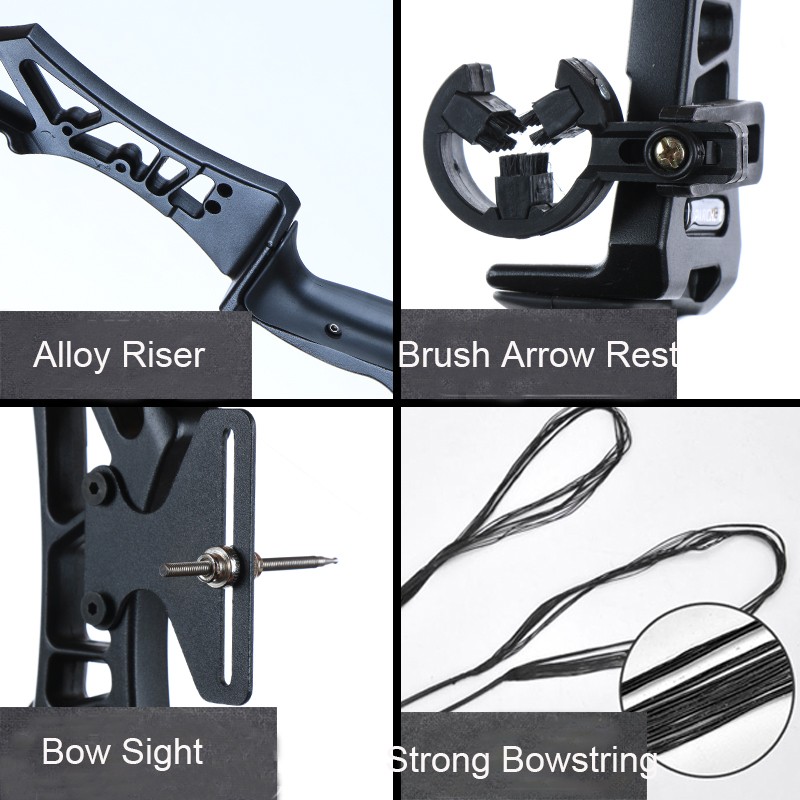 53" Archery Takedown Recurve Bow & Bow Sight Arrow Rest for Right Hand Beginner