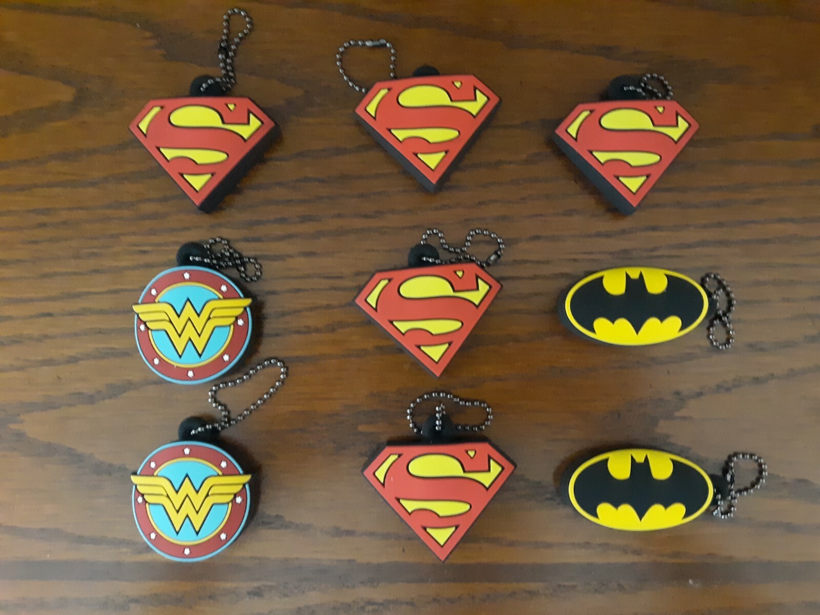 NO USB FLASHDRIVES JUST 9 EMPTY CASES--Emtec DC Comics 3D Keychains! CASES ONLY!