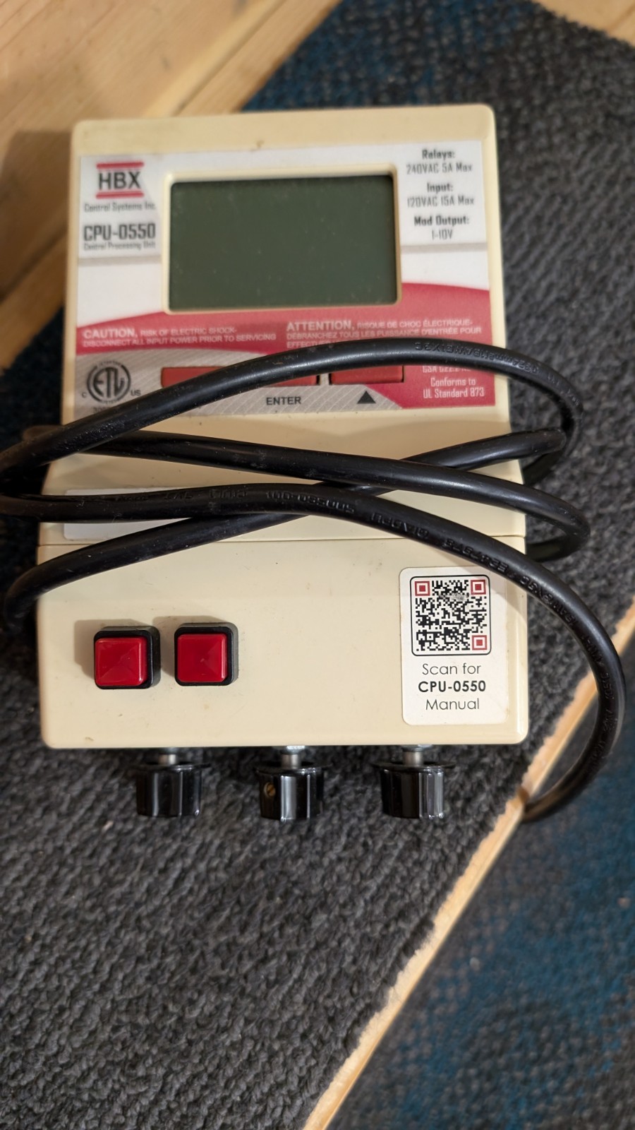 New Old Stock HBX Controls CPU-0550 Boiler Central Control Processing Unit