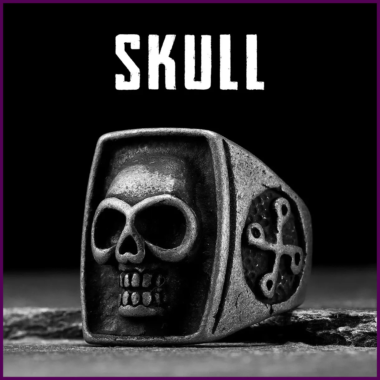 Phantom Skull Men Rings Stainless Steel Women Jewelry Punk Rock Vintage Black