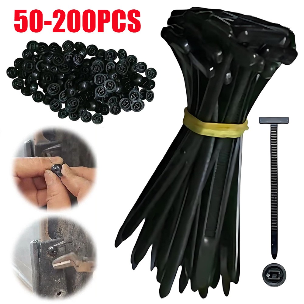50-200pcs Nylon Universal Cable Tie Buckle Self Locking Nylon Zip Ties Holder US