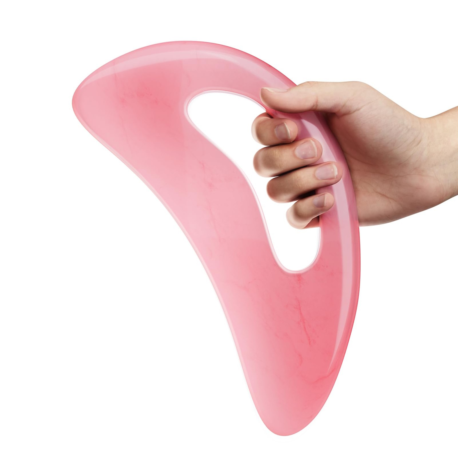 AICNLY Large Gua Sha Massage Tool, Lymphatic Drainage 7.8*3.8*0.5 Inch, Pink