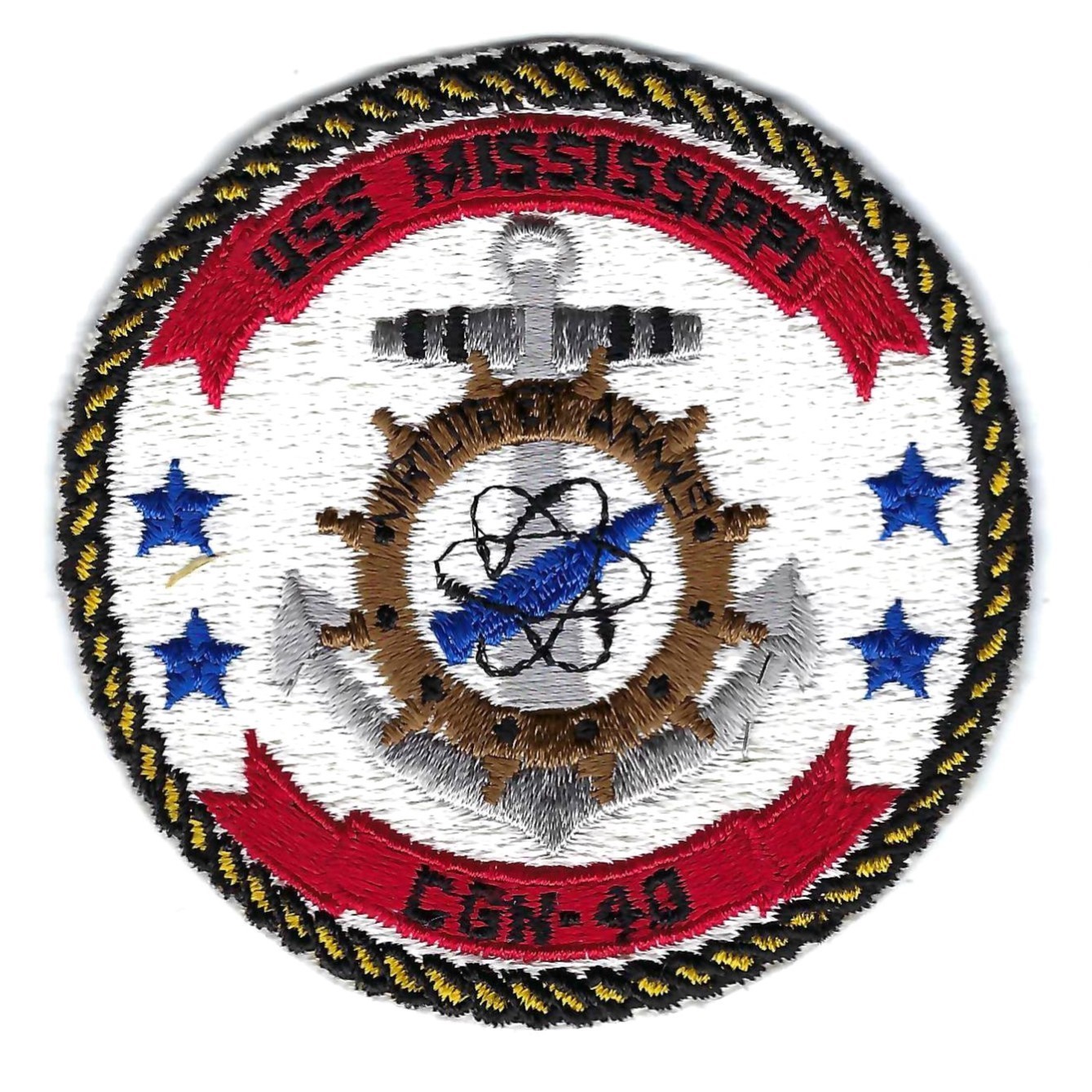 ORIGINAL 70's-80's CGN-40 USS MISSISSIPPI (SCHIFFLI MADE)  patch