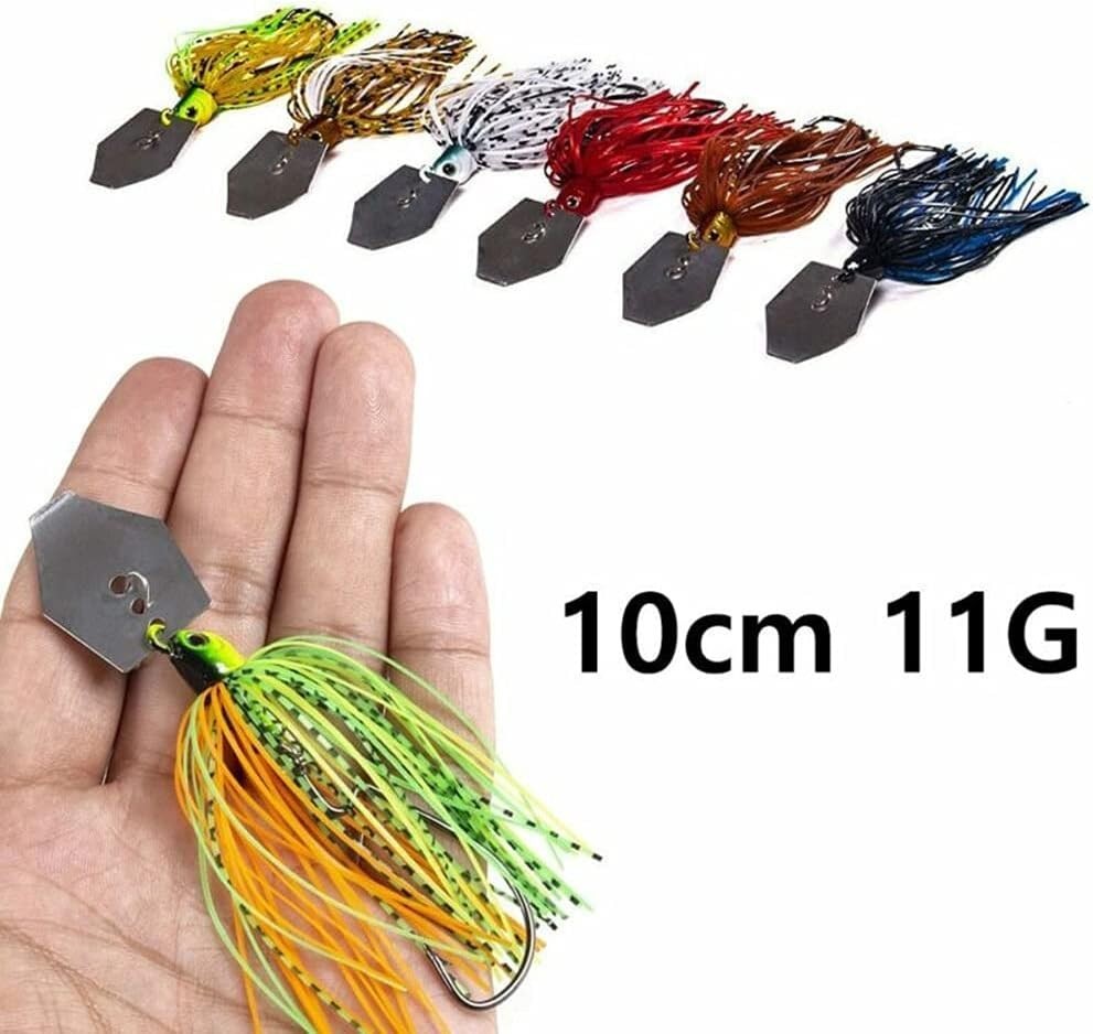 6Pcs Chatterbait Fishing Lures Set 11g Blade Bait Bass Fishing Buzzbait Kit