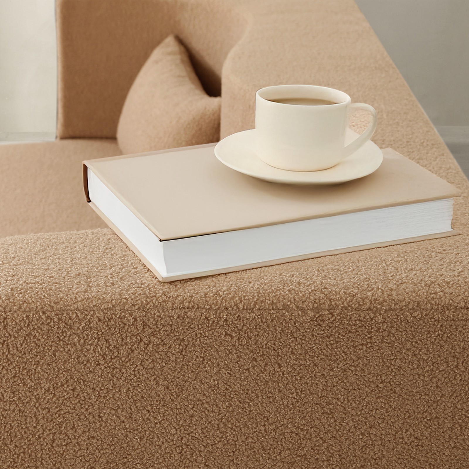 2 in 1 Convertible Sofa Bed Full Size Folding Couch Teddy Loveseat with 2 Pillow