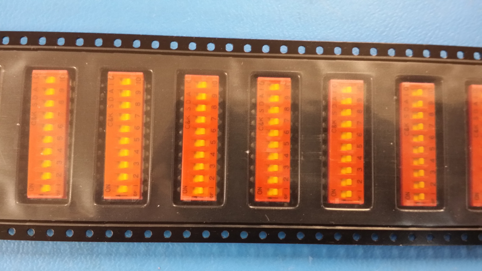 (25 PCS) SDA10H0SKR C&K Switch DIP OFF ON SPST 10 Recessed Slide 0.1A 50VDC
