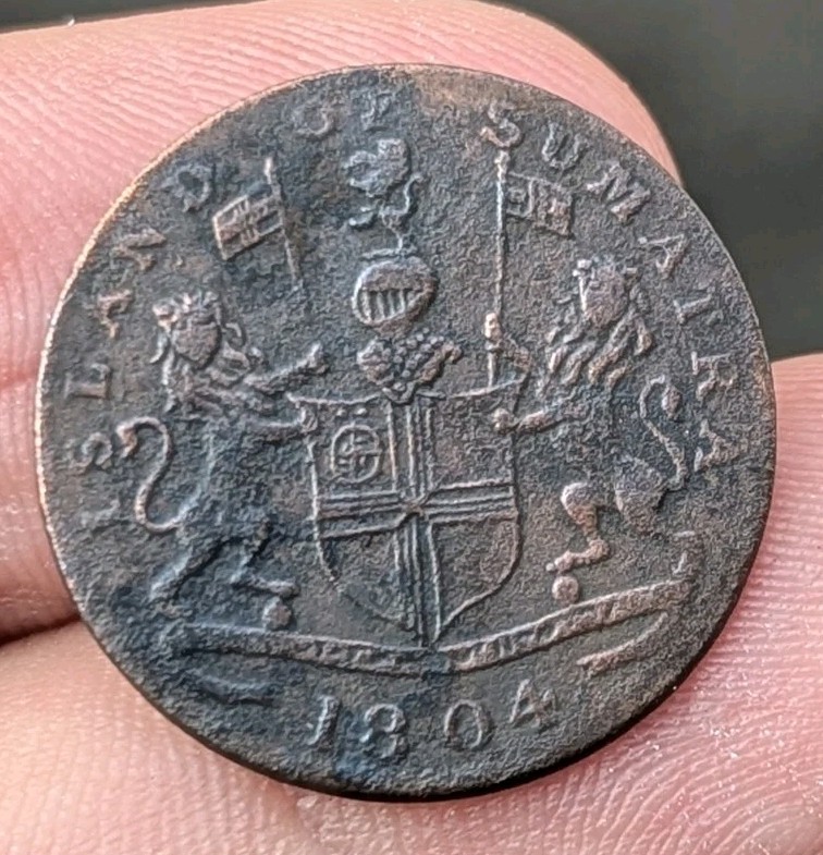 RARE ! British East Indies 1 Keping Island Of Sumatra Sumatera 1804 Coin_Z978