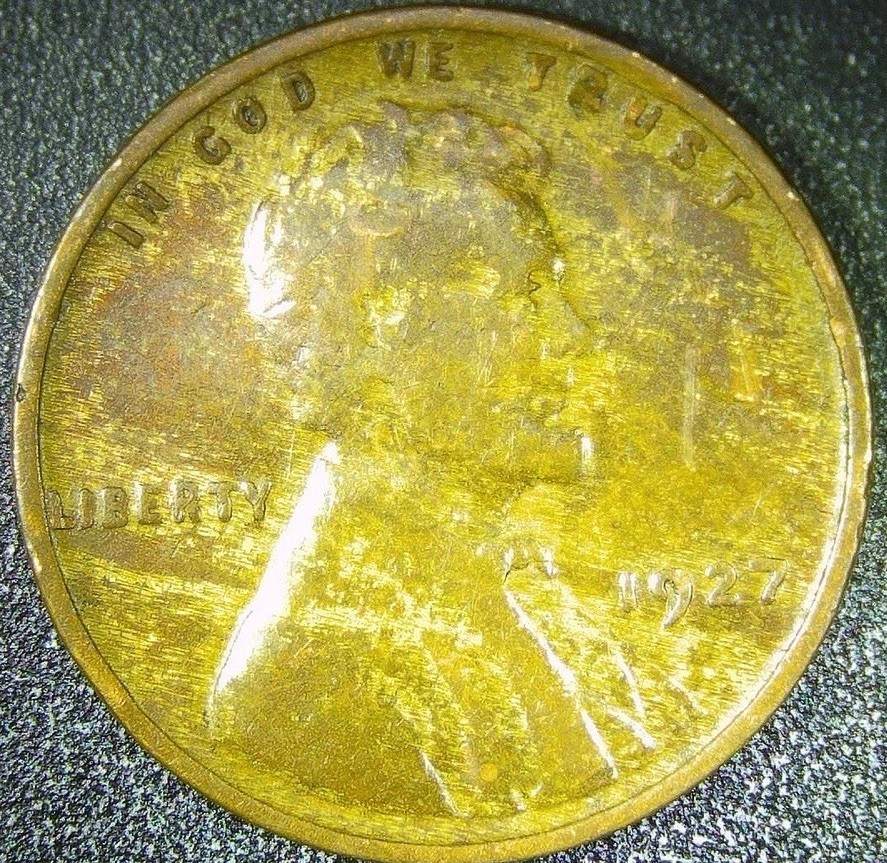 1927 P Lincoln Wheat Cent/Penny - Woody/Woodie/  Improper Alloy Mix!