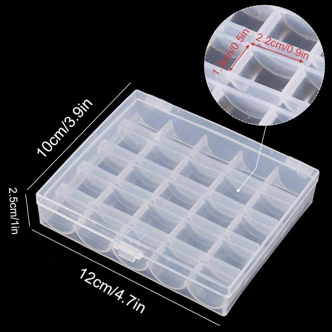 Bobbin Box,Machine Organizer Plastic 4Pack, Transparent