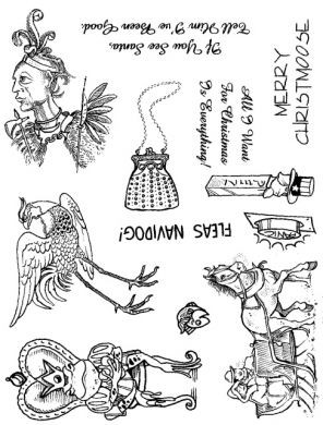 Unmounted Rubber Stamp Plate, Unmounted/Uncut Pink Rubber Stamps