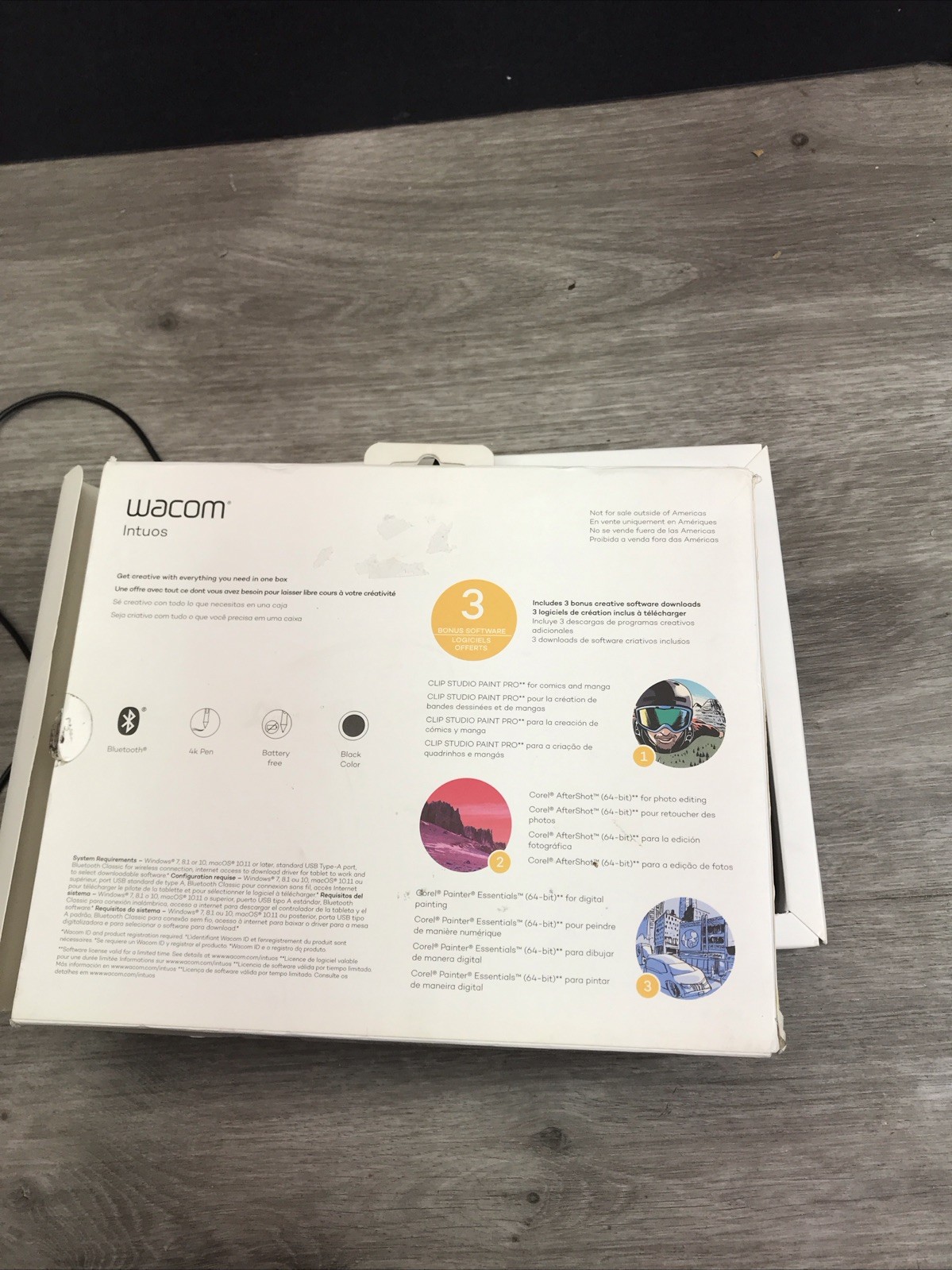 Wacom Intuos CTL-4100 Small Drawing Tablet - Black (TABLET ONLY- NO PEN)