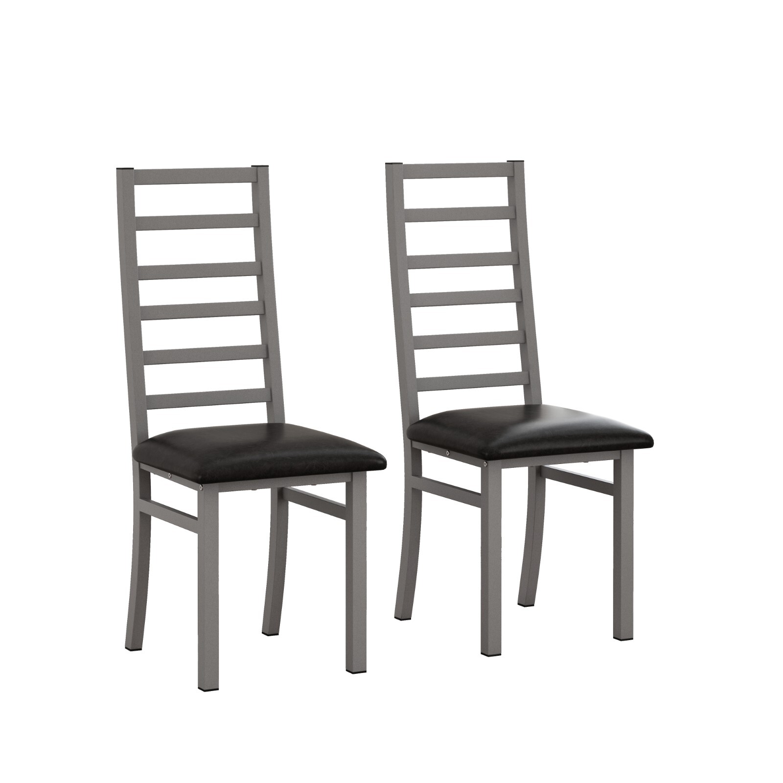 Metal Kitchen Dining Chairs Set of 2 Side Chair Dinner Restsurant Cafe Leather