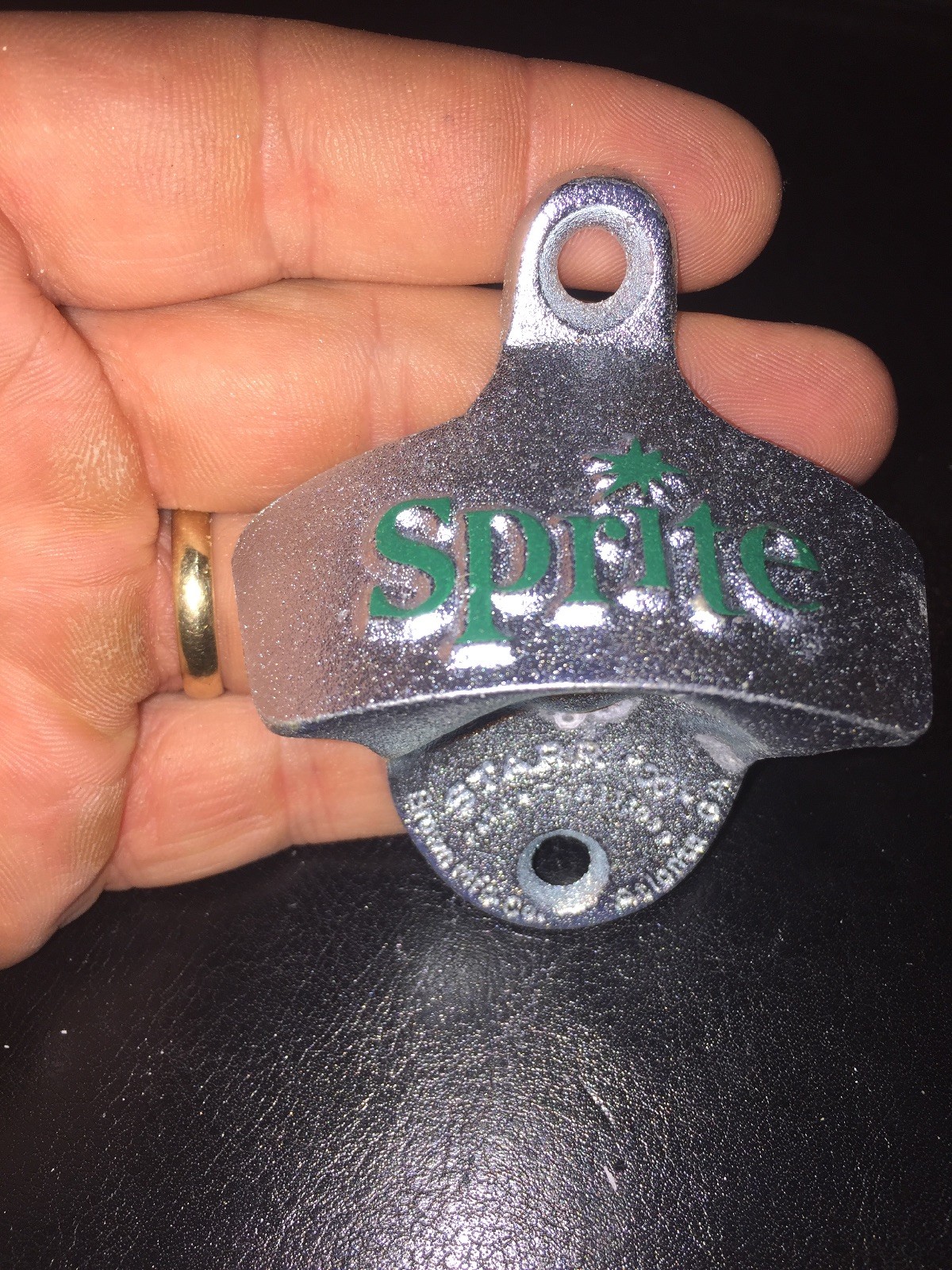 Sprite Soda Bottle Opener Solid Metal Patina Soda Beer Cola Man Cave Collector