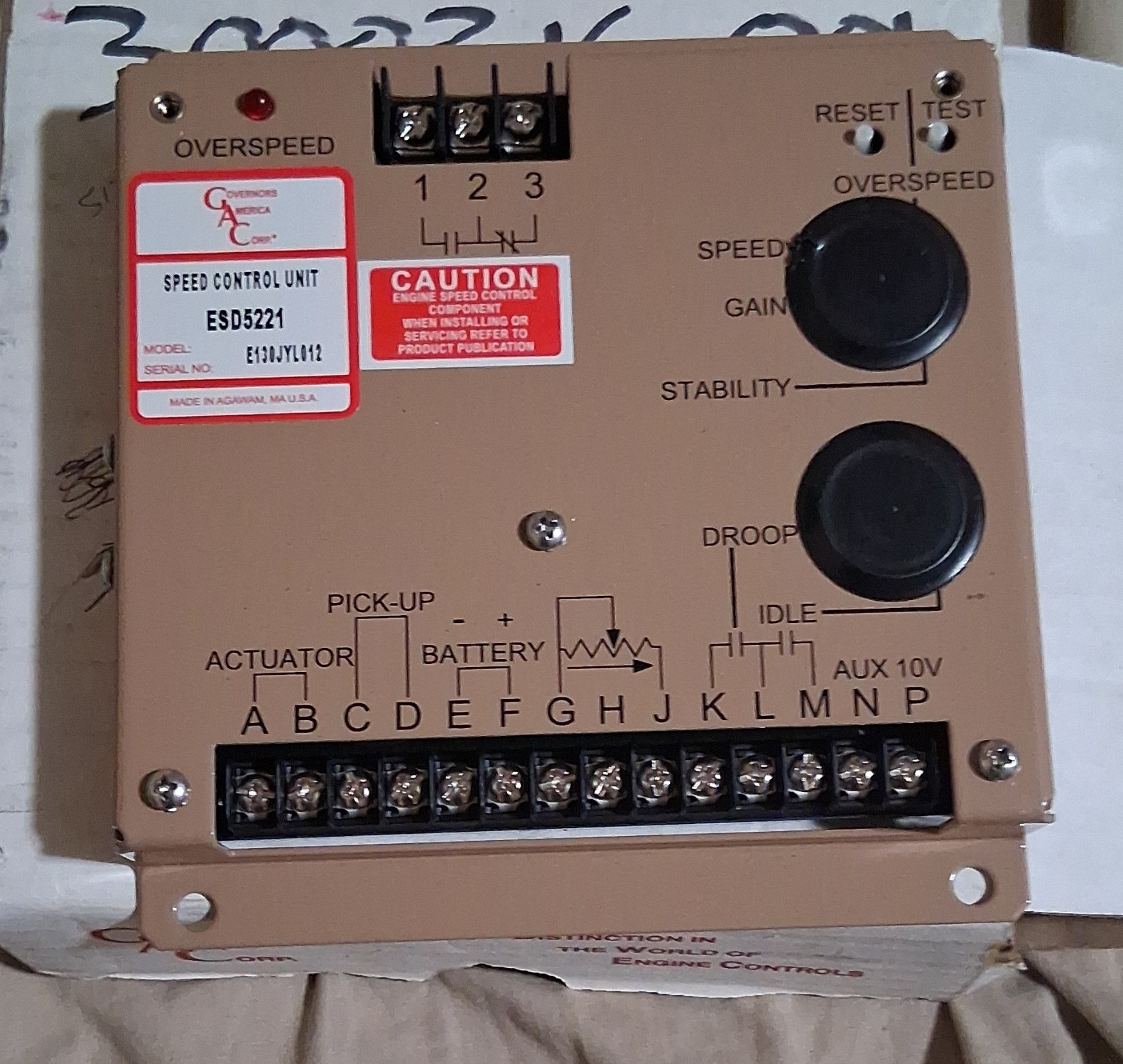 Governors America Corp ESD5221 DC Speed Control Unit 12V 5A/7A Chassis