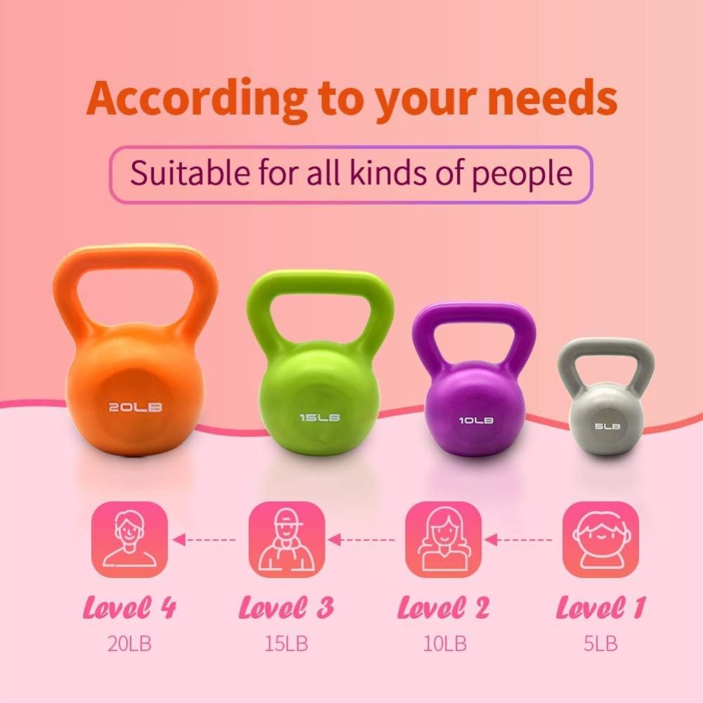 20lbs Kettlebell Set, Strength Training Kettlebells Weight Set, Kettle Bell