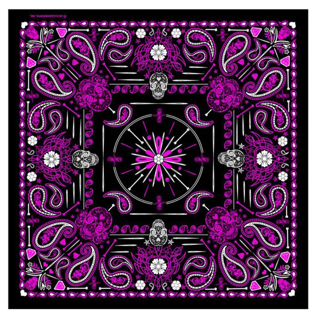 BUY 1 GET 1 FREE HOT PINK PAISLEY SKULLS BANDANA men womens head  #1071 neck HAT