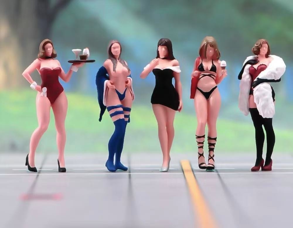 1:64 Painted Figure Model Miniature Resin Diorama Toy Beauty Lady Bikini Girl