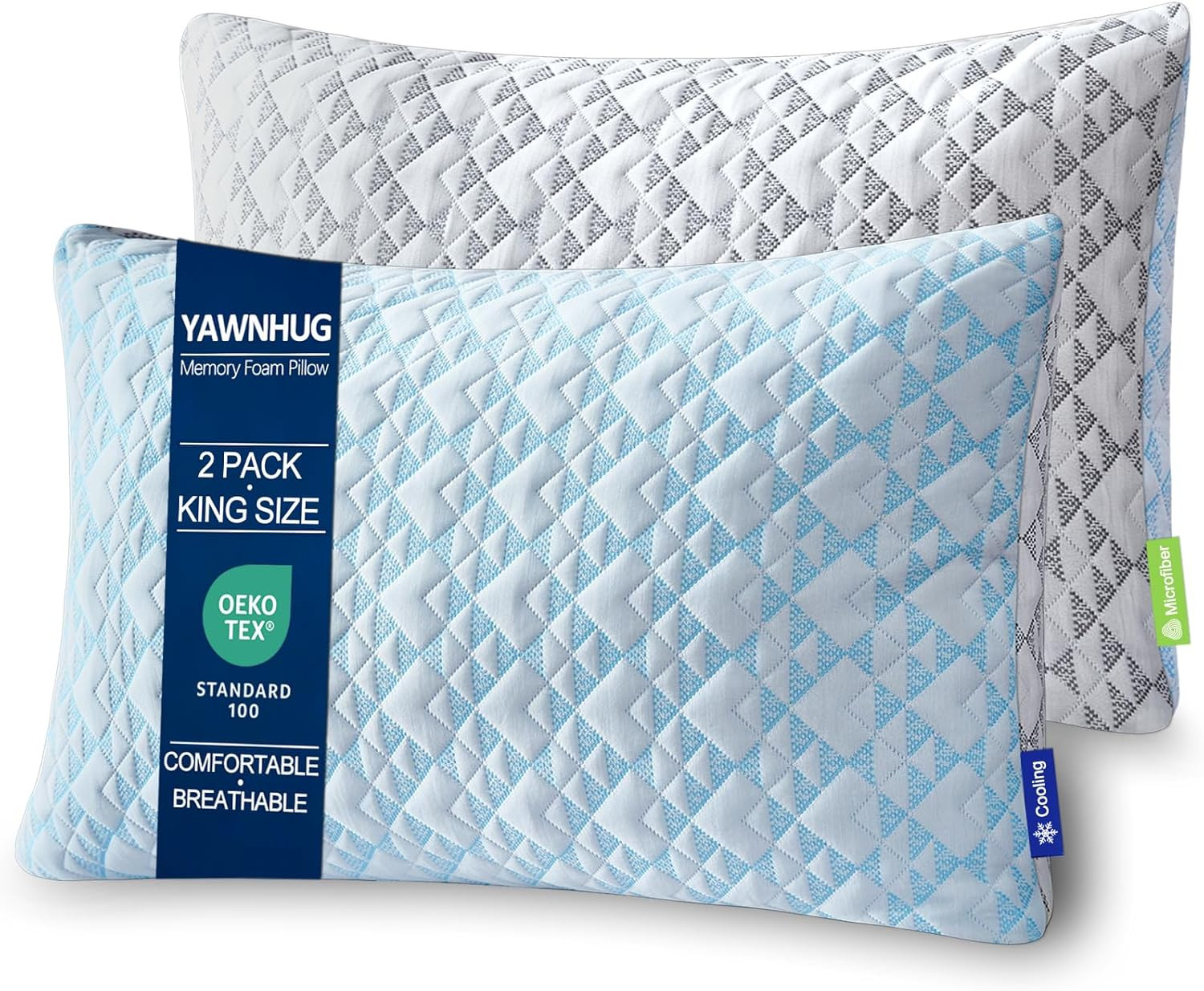 Cooling Shredded Memory Foam Pillows: Adjustable Bed Pillows for Hot Sleeping, K