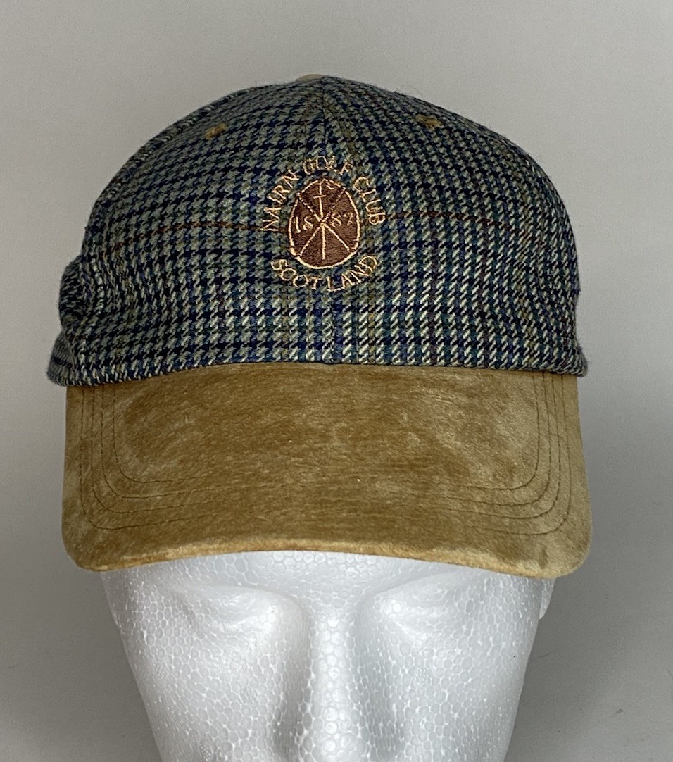 Vintage Scotland Nairn Golf Club Strapback Hat Plaid Cap 99% Wool