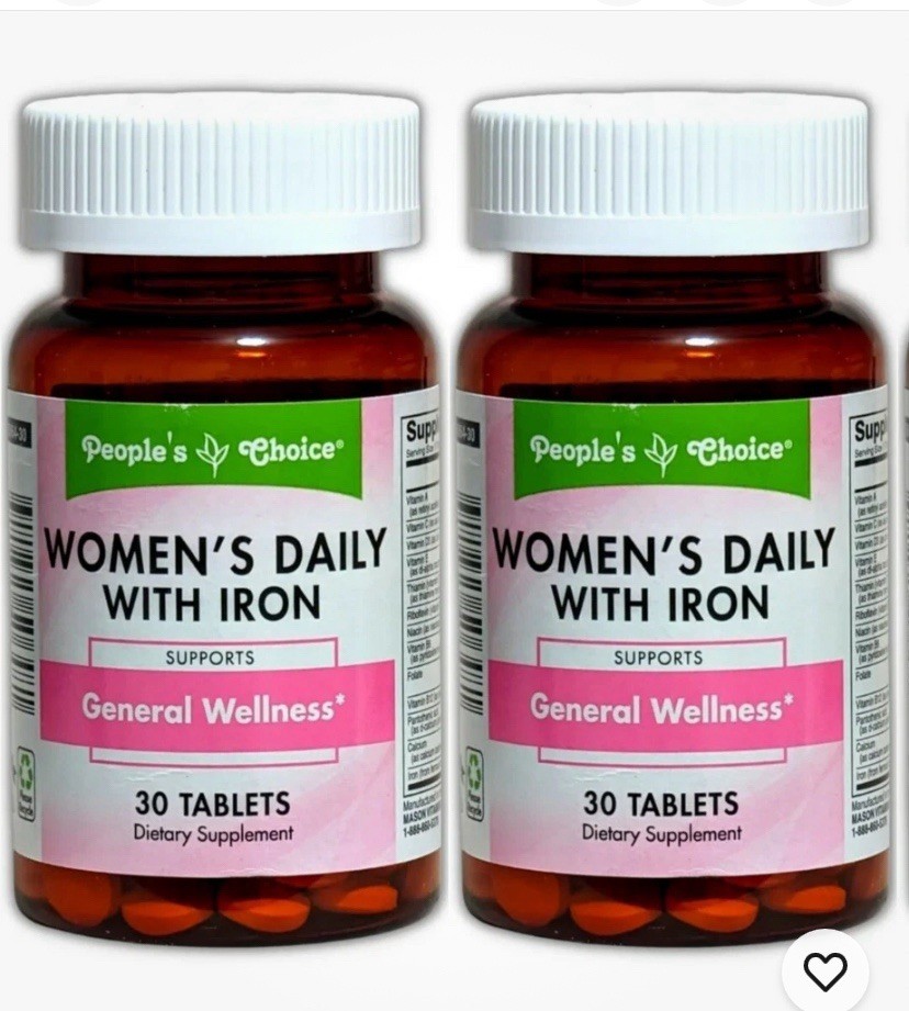 People's Choice Women's Daily with Iron Supplement USA Made Exp 6-28 Lot Of 2