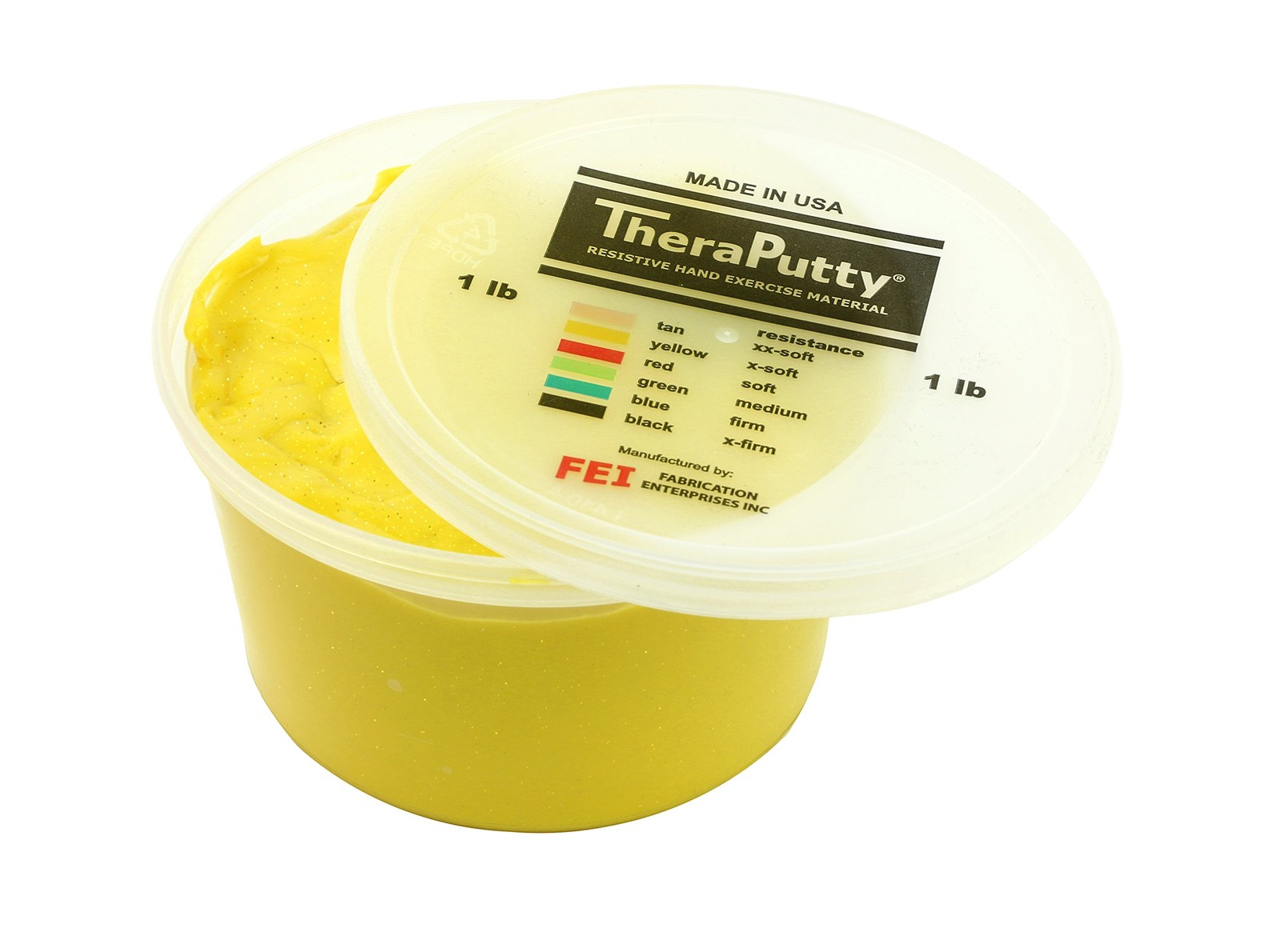 CanDo Sparkle Theraputty - 1 lb - Yellow - X-Soft 1 Pound (Pack of 1),