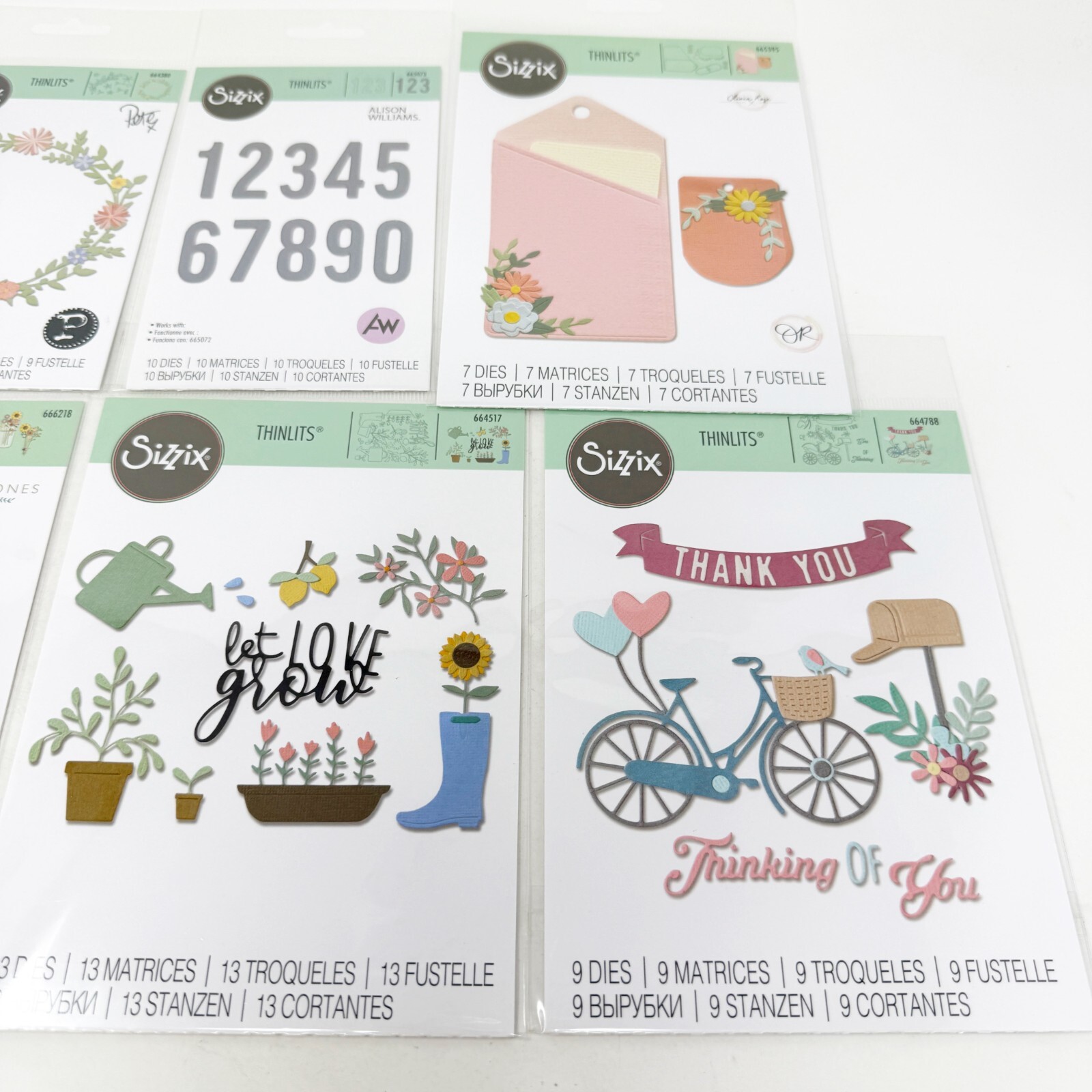 Sizzix Thinlits Garden Flowers Cutting Dies Bundle Scrapbooking NEW