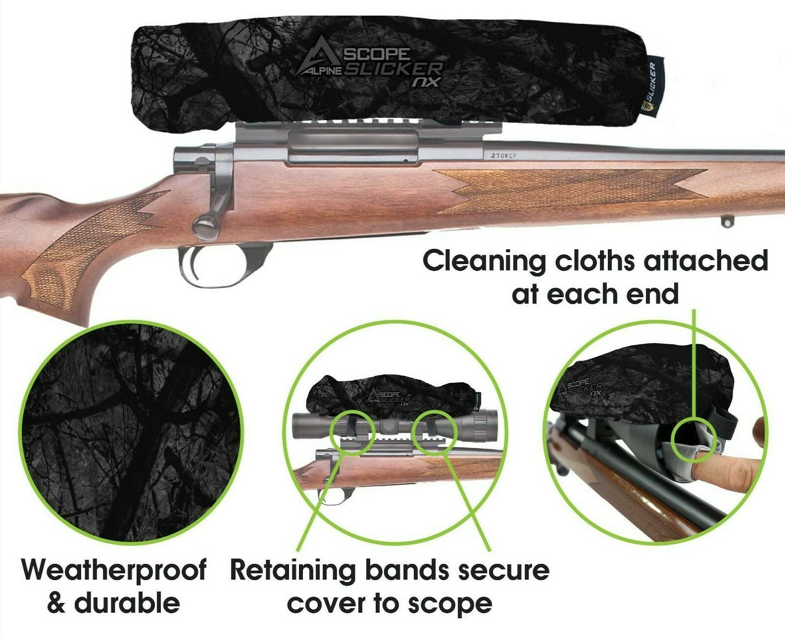 Alpine Innovations Scope Slicker Rifle Scope Cover Stealth Shadow 14"-20" Length