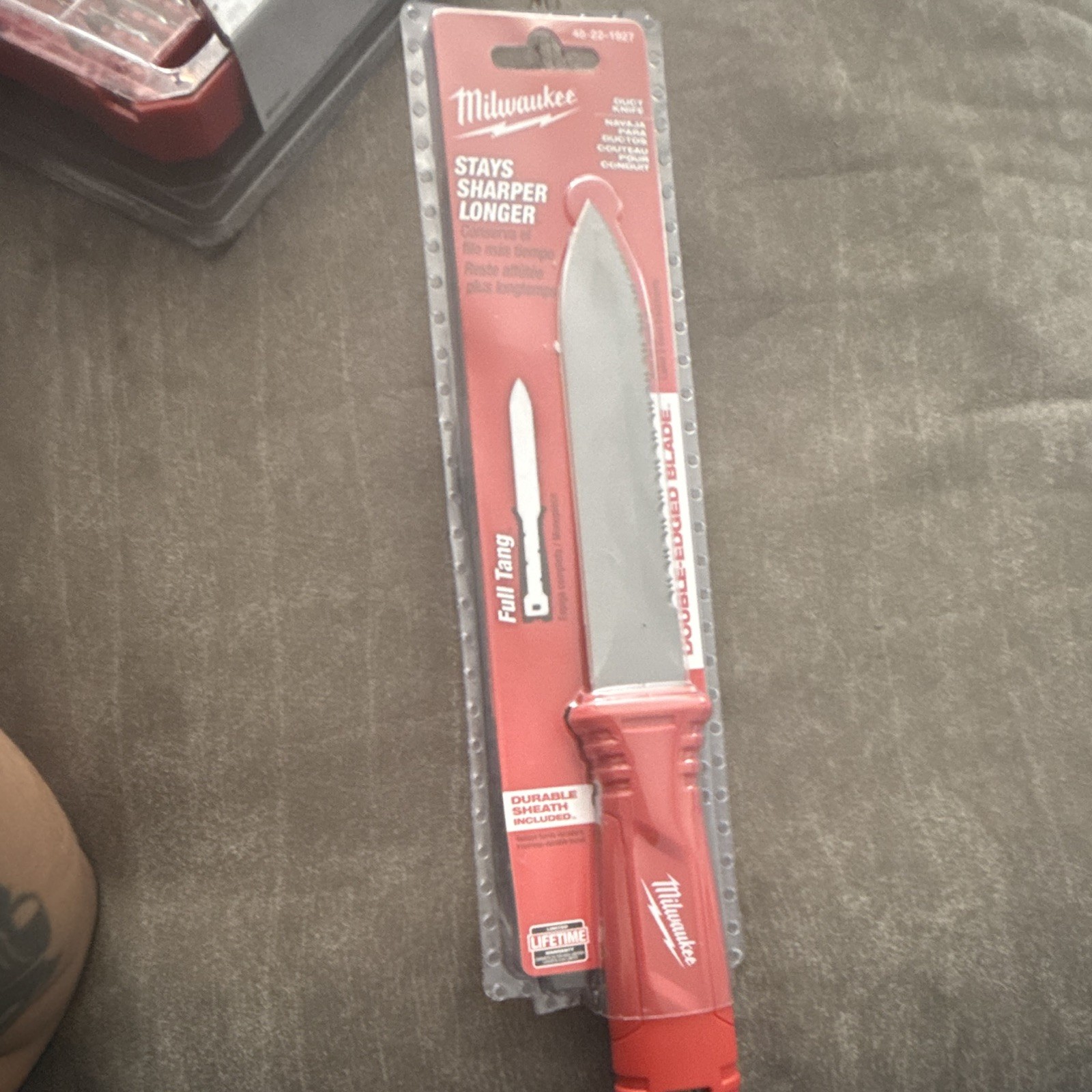 Milwaukee 48-22-1907 Full Tang Stainless Steel Fixed Blade Knife w/ Sheath