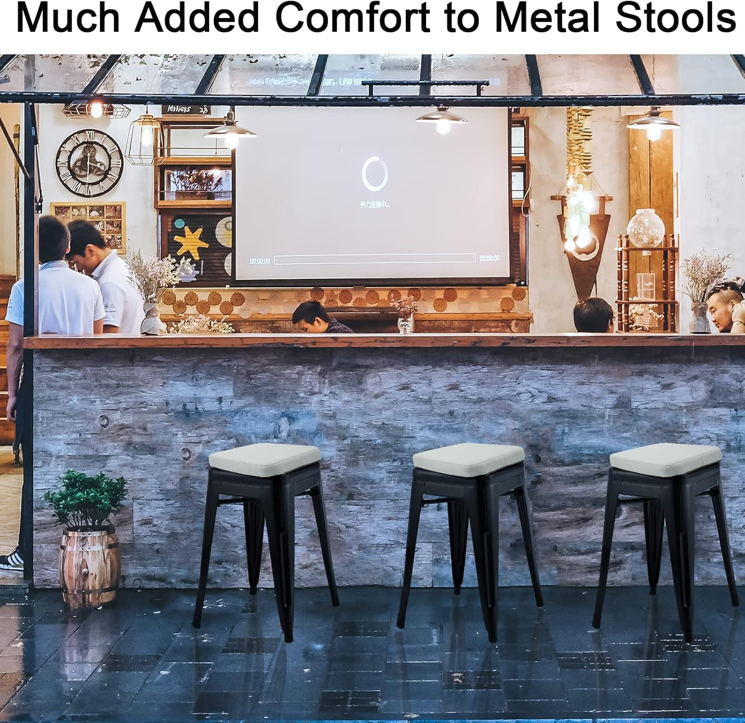 Enhanced Anti-Slip Magnetic Bar Stool Cushion 1 Piece Light Gray Square-1 Pcs