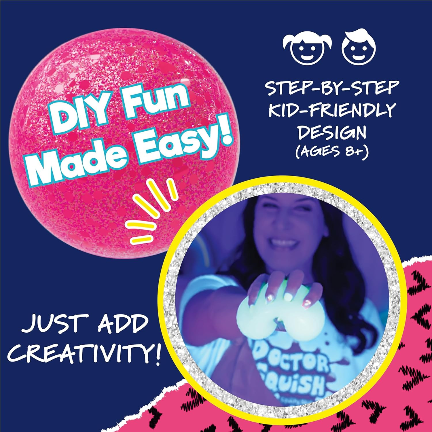 Doctor Squish Squishy Maker Neon Refill Pack | DIY Squishy Making Kit with 6 TPR