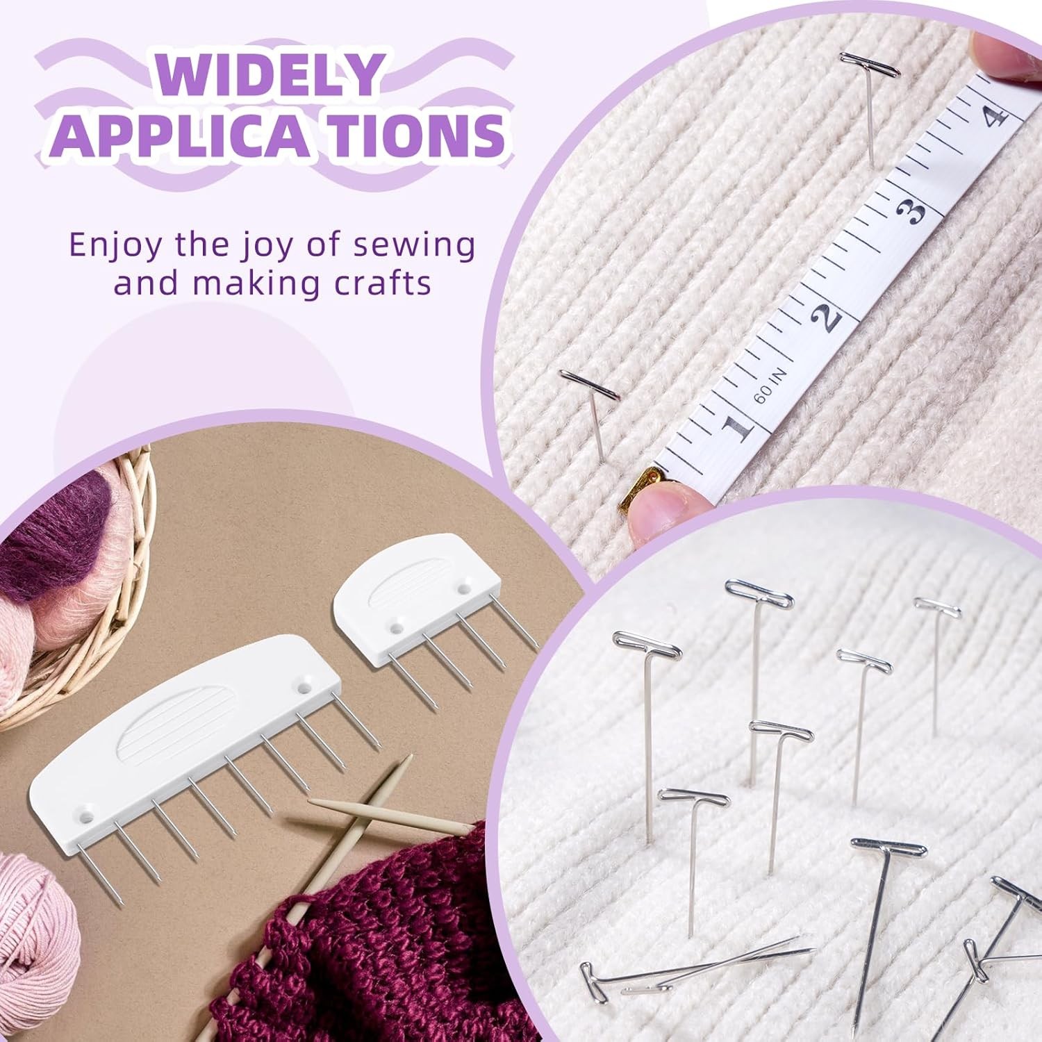 130 Pcs Knit Blockers Kits, Blocking Combs Pins Set for Knitting, S1