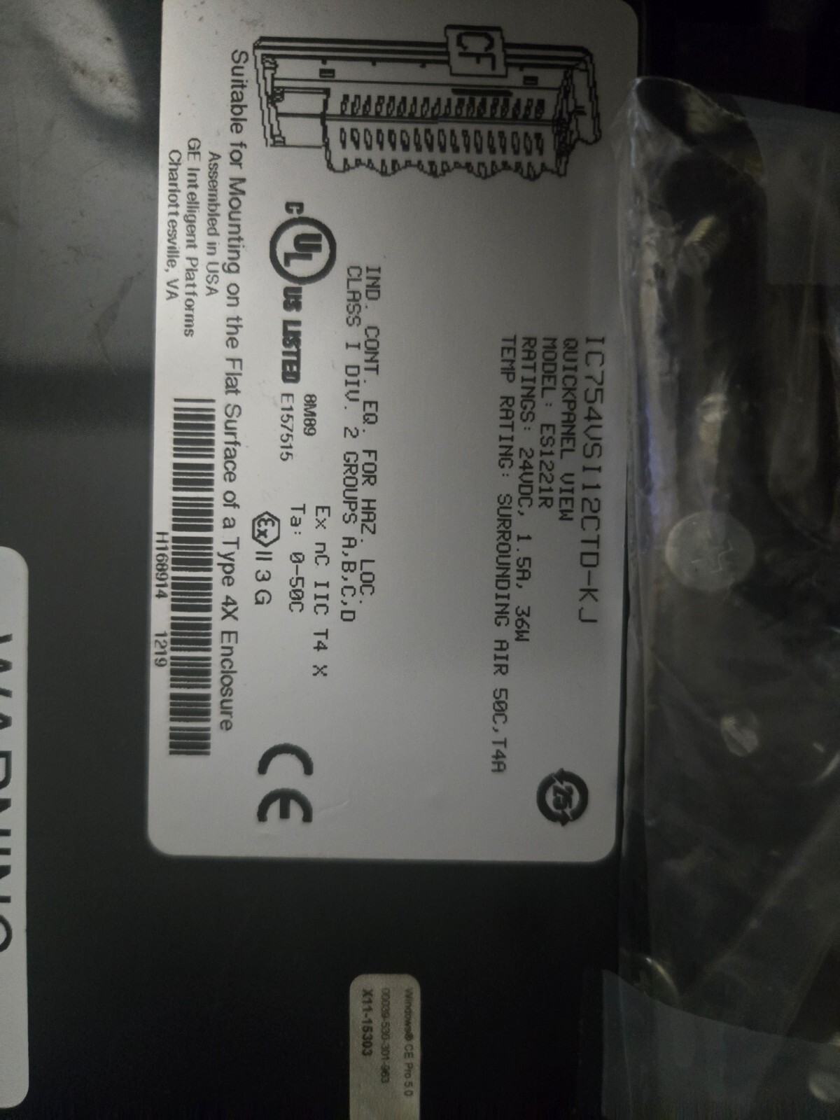 GE Fanuc QuickPanel View IC754VBI12CTD-JK ES1221 HMI Operator Interface 🇺🇸