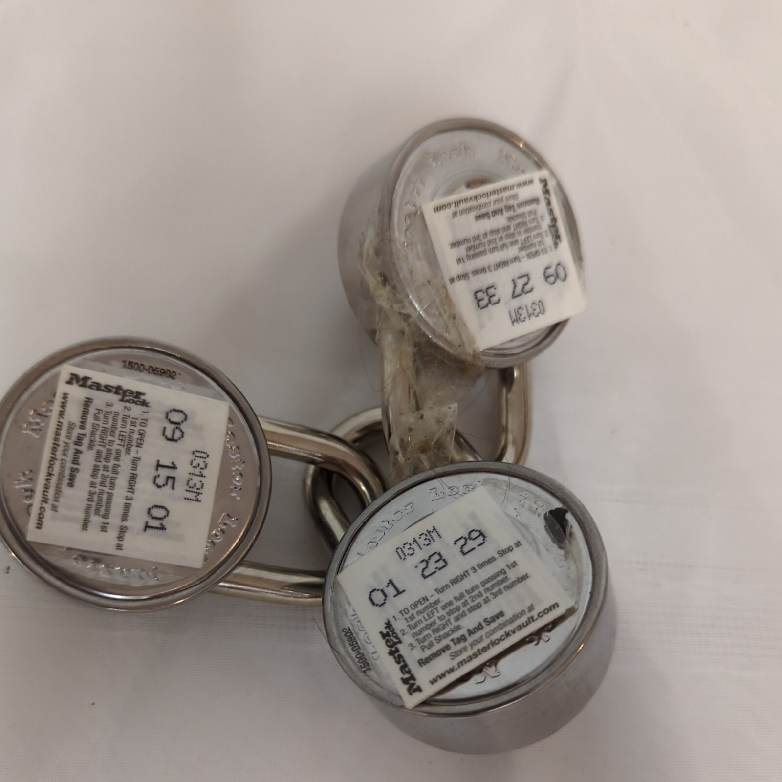 Three Master Black Dial Combination Locks Round