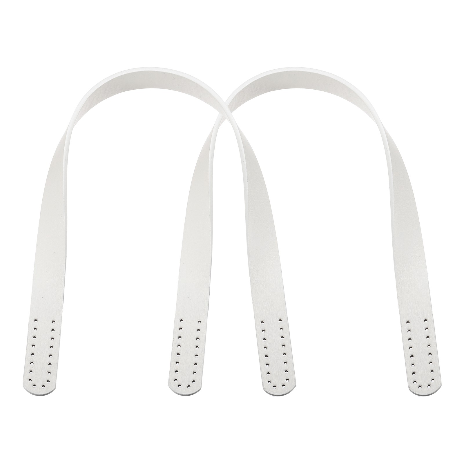 Leather Bag Handle, 2Pcs 17.7" l 1/16" W Leather Purse Strap, White