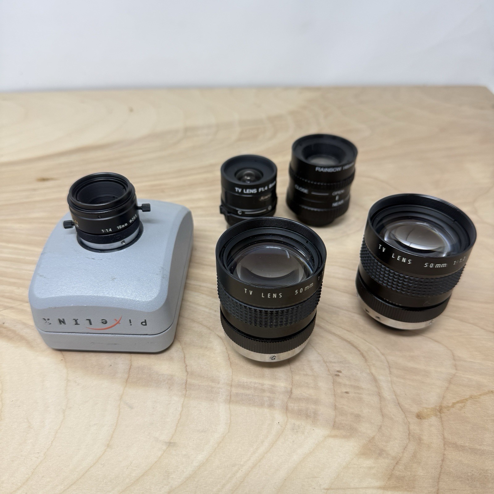Pixelink PL-A641 Microscope Camera With 5 TV Lenses / Untested