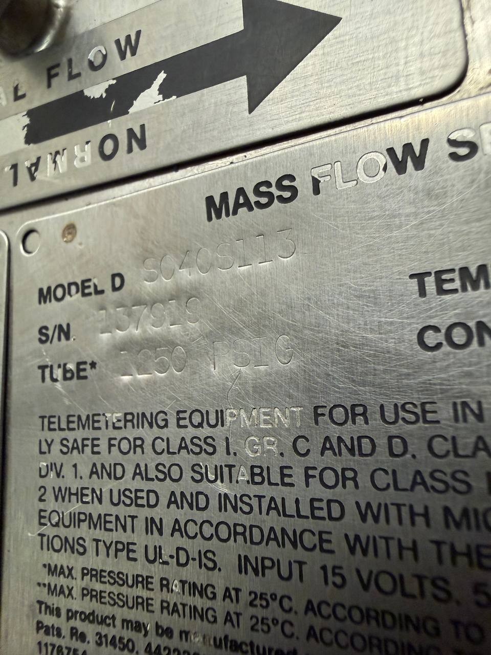 Micro Motion DS040S113 Mass Flow Sensor Transmitter Used