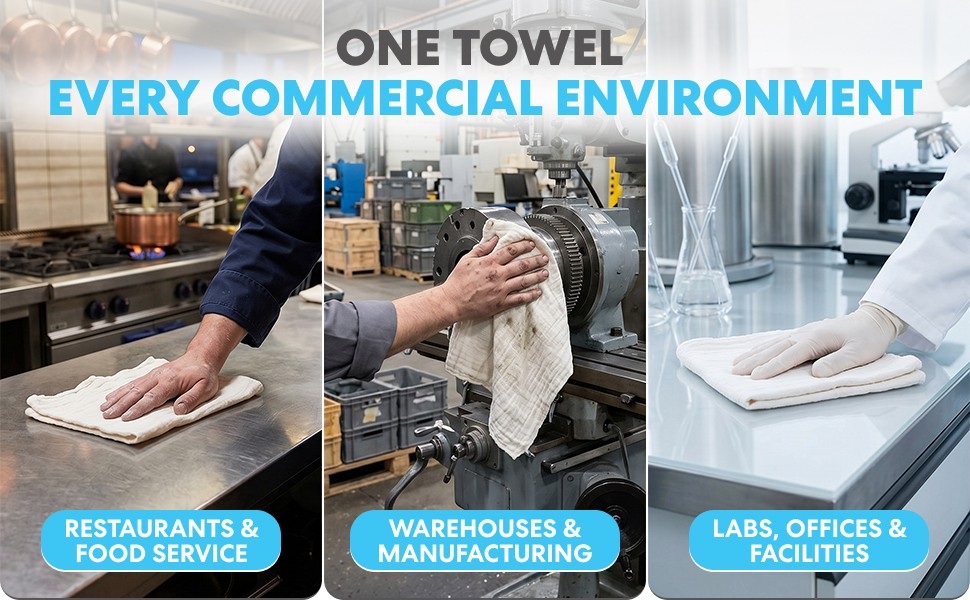 Simpli-Magic 79170 Shop Towels, White, 500 Pack
