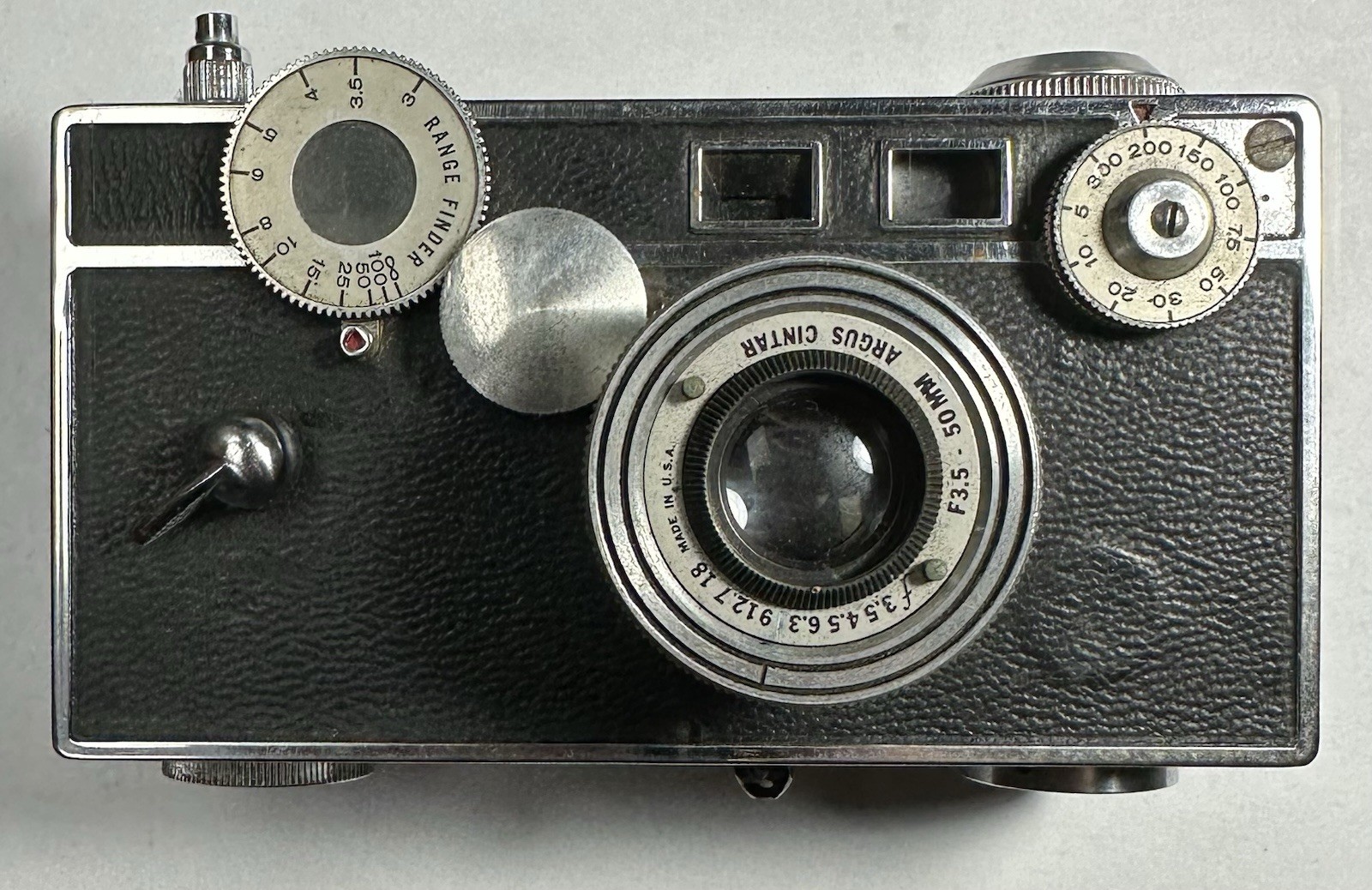 Argus Cintar Brick Camera & Leather Case F3.5 50MM USA Rangefinder
