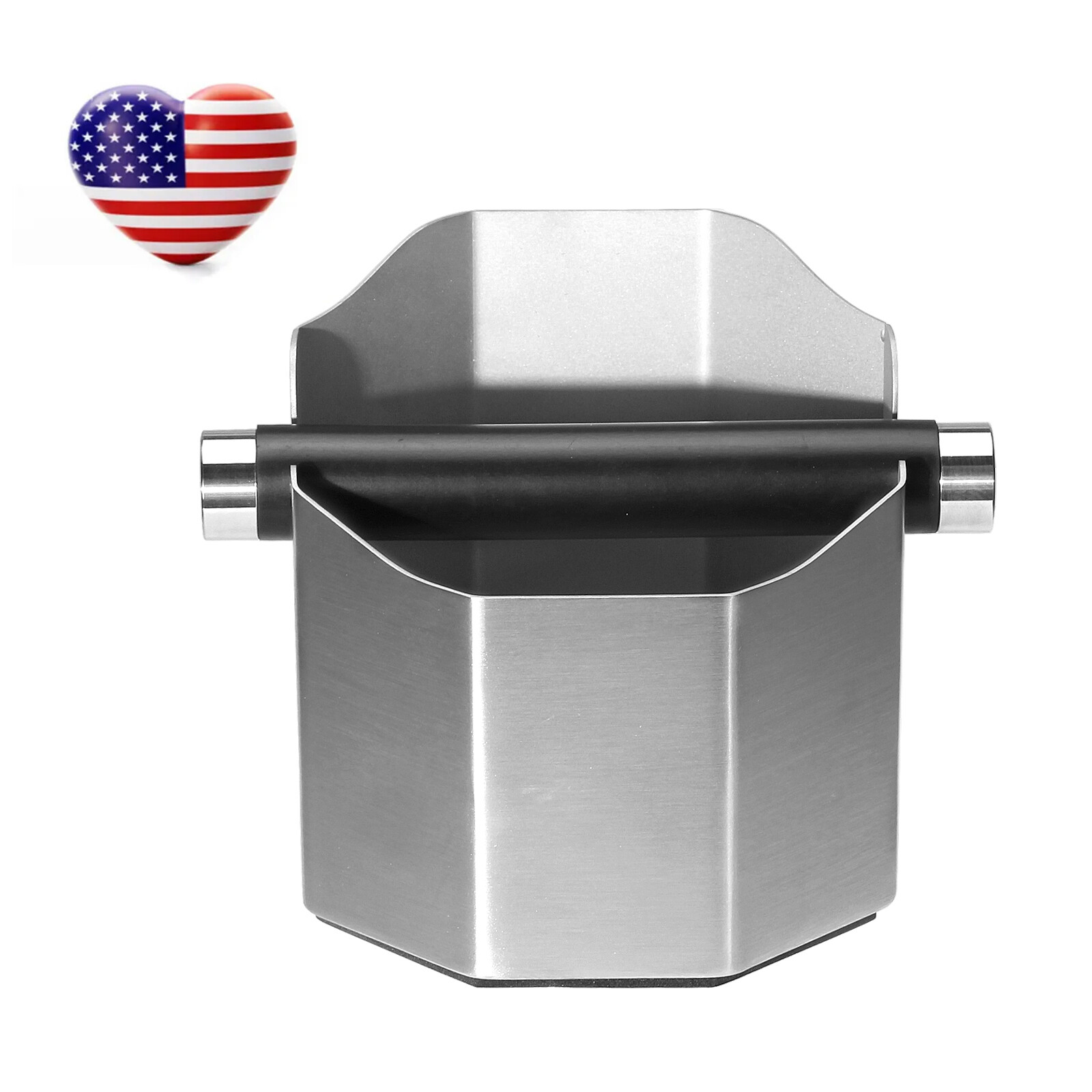 Espresso Knock Box for Coffee & Espresso Grounds Removable Bar & Non-Slip Base