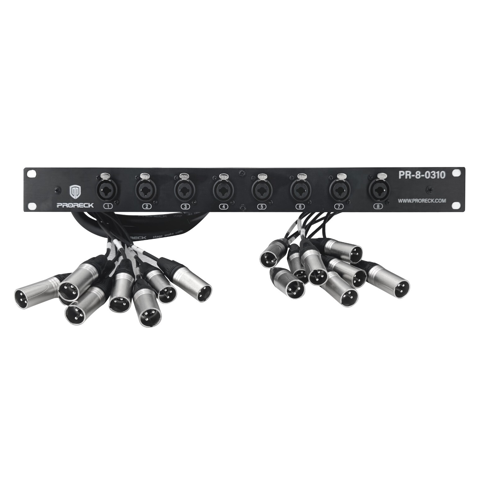 PRORECK 8-Channel Circuit Board Splitter Snake Cables XLR TRS Combo 3ft x 10ft