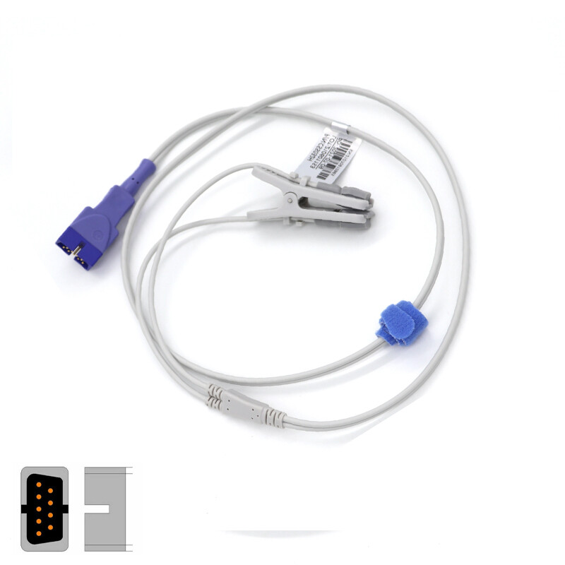 Compatible For SpO2 Sensor Ear Clip SpO2 Sensor 1M 9 pins,For Oximeter