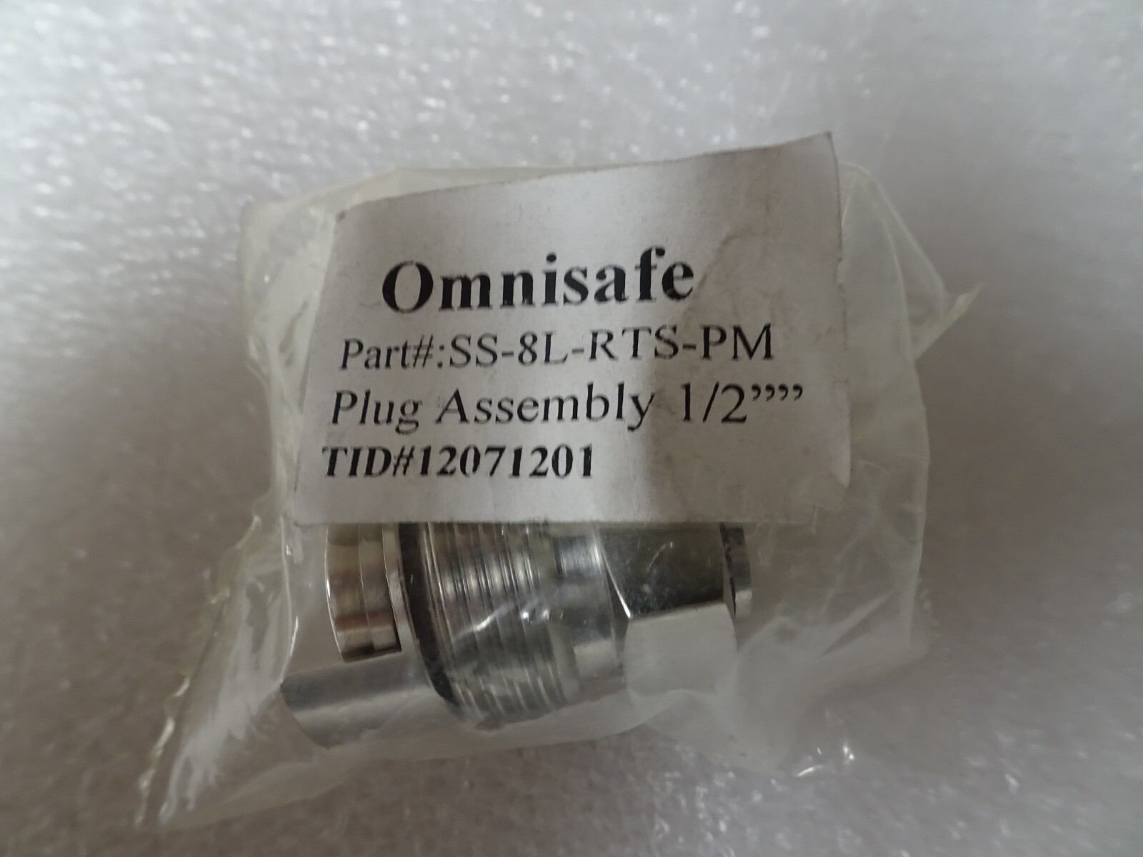 Omnisafe 1/2" Plug Assembly SS-8L-RTS-PM