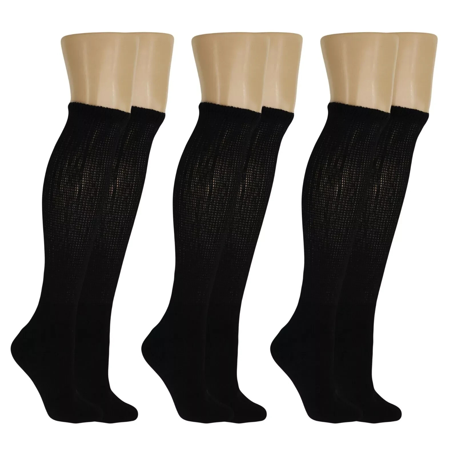 2 Pairs Men Diabetic Over the Calf Socks Knee High circulatory Health Cotton