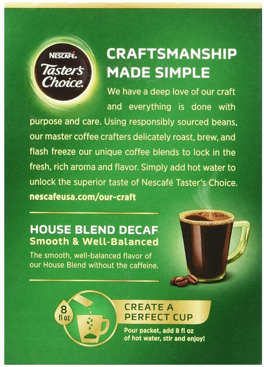 Nescafe Taster's Choice Decaf Instant Coffee Singles 16 count